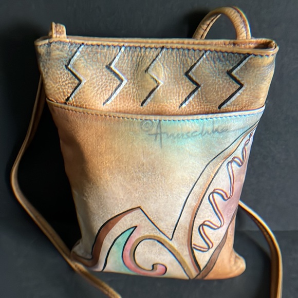 Anuschka Hand Painted Leather Boho Crossbody Bag - Picture 8 of 16